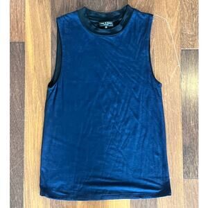 Rag & Bone Sleeveless Top Beech Navy and Black Two Tone Tank Size S
